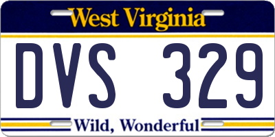 WV license plate DVS329
