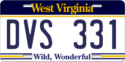 WV license plate DVS331