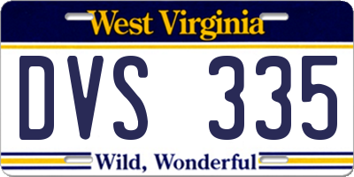 WV license plate DVS335