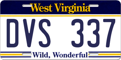 WV license plate DVS337