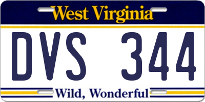 WV license plate DVS344