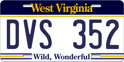 WV license plate DVS352