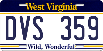 WV license plate DVS359