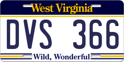WV license plate DVS366