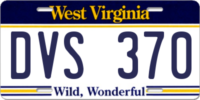 WV license plate DVS370