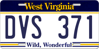 WV license plate DVS371