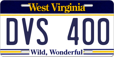 WV license plate DVS400