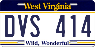 WV license plate DVS414