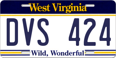 WV license plate DVS424