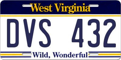 WV license plate DVS432