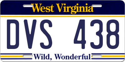 WV license plate DVS438