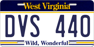 WV license plate DVS440