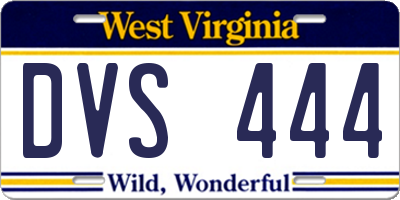 WV license plate DVS444