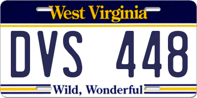 WV license plate DVS448