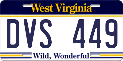 WV license plate DVS449