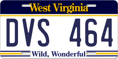 WV license plate DVS464