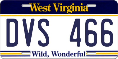WV license plate DVS466