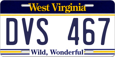 WV license plate DVS467