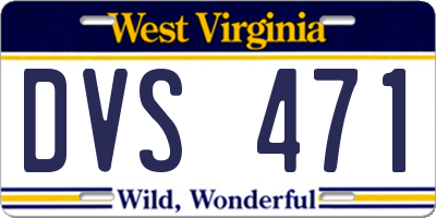 WV license plate DVS471