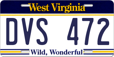 WV license plate DVS472