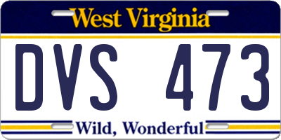 WV license plate DVS473