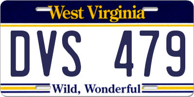 WV license plate DVS479