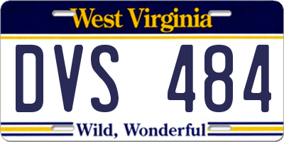 WV license plate DVS484