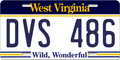 WV license plate DVS486