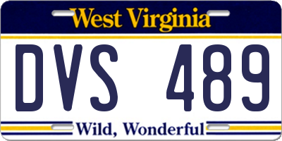 WV license plate DVS489