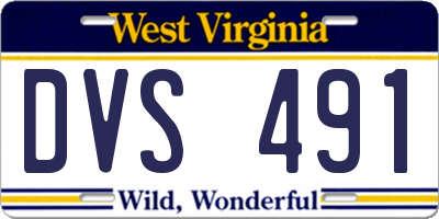 WV license plate DVS491