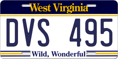 WV license plate DVS495