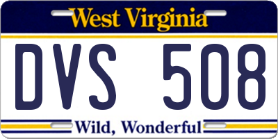 WV license plate DVS508