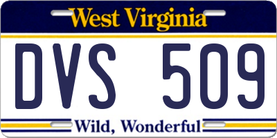 WV license plate DVS509