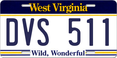 WV license plate DVS511