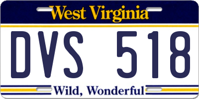 WV license plate DVS518