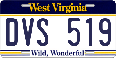 WV license plate DVS519