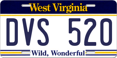 WV license plate DVS520