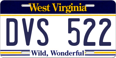 WV license plate DVS522