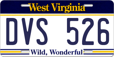 WV license plate DVS526