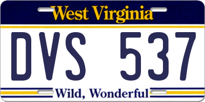 WV license plate DVS537