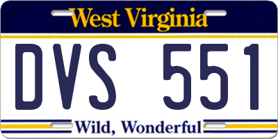 WV license plate DVS551