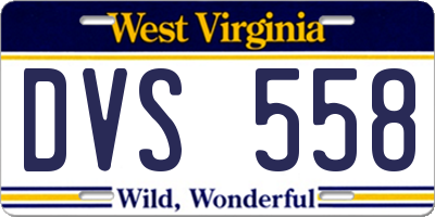 WV license plate DVS558