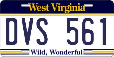 WV license plate DVS561