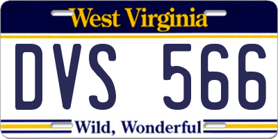 WV license plate DVS566