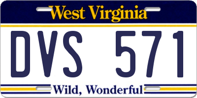 WV license plate DVS571