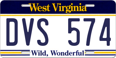 WV license plate DVS574