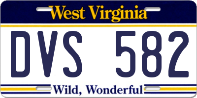 WV license plate DVS582