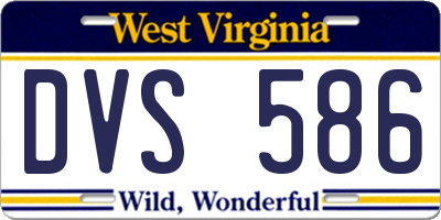 WV license plate DVS586