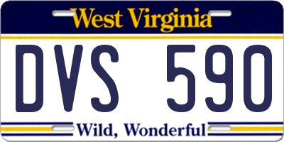 WV license plate DVS590