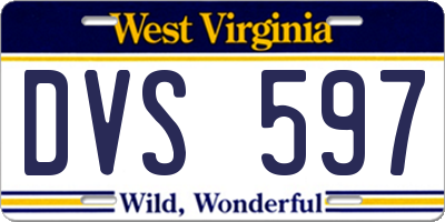 WV license plate DVS597